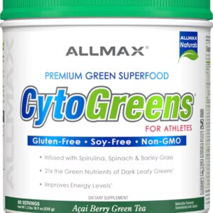 ALLMAX Nutrition CytoGreens para Atletas Chá Verde de Açaí - 60 Porções