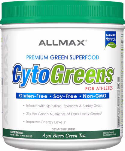 ALLMAX Nutrition CytoGreens para Atletas Chá Verde de Açaí - 60 Porções