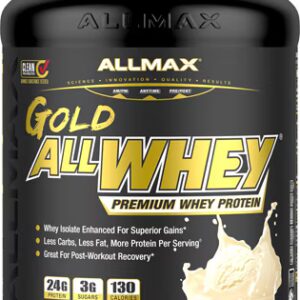ALLMAX Nutrition Gold AllWhey Premium Whey Protein em Pó Baunilha Francesa -- 5 lbs