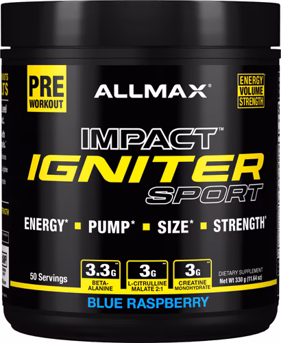 ALLMAX Nutrition Impact Igniter Sport Framboesa Azul -- 50 Porções