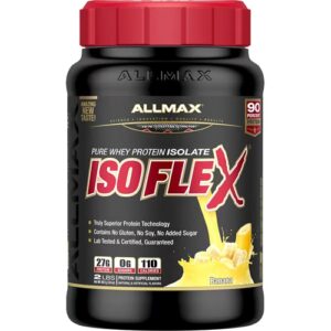 ALLMAX Nutrition IsoFlex Proteína Whey Isolada Pura Banana -- 2 lbs
