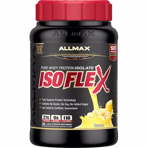 ALLMAX Nutrition IsoFlex Proteína Whey Isolada Pura Banana -- 2 lbs
