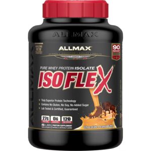 ALLMAX Nutrition IsoFlex Pure Whey Protein Isolate Manteiga de Amendoim Chocolate - 5 lbs