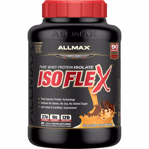 ALLMAX Nutrition IsoFlex Pure Whey Protein Isolate Manteiga de Amendoim Chocolate - 5 lbs