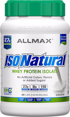 ALLMAX Nutrition IsoNatural Pure Whey Protein Isolate sem sabor - 2 lbs