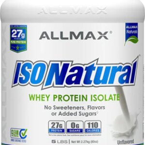 ALLMAX Nutrition IsoNatural Whey Protein Isolado Sem Sabor - 5 lbs