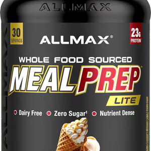 ALLMAX Nutrition Meal Prep Lite 100% sem laticínios, proteína de origem alimentar integral, casquinha de waffle de baunilha - 30 porções