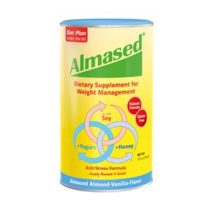 Suplemento alimentar Almased para controle de peso, amêndoa e baunilha - 545 g