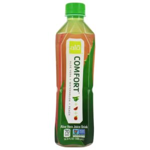 Bebida de suco de aloe vera ALO Comfort, melancia e pêssego - 16,9 fl oz