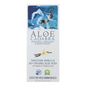 Lubrificante e hidratante pessoal Aloe Cadabra , baunilha do Taiti - 2,5 oz