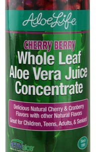 Suco concentrado de folhas inteiras de Aloe Vera Aloe Life com cereja e frutas vermelhas - 32 fl oz