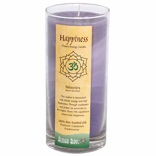 Pote para vela Aloha Bay Chakra, felicidade, patchouli, olíbano - 11 oz