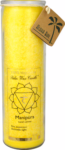 Aloha Bay Chakra Jar Manipura Palm Wax Candle Amarelo -- 16 oz