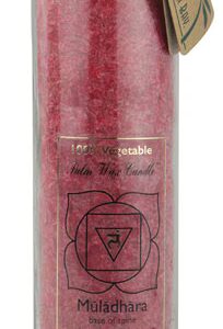 Aloha Bay Chakra Jar Muladhara Vela de cera de palma vermelha - 16 onças