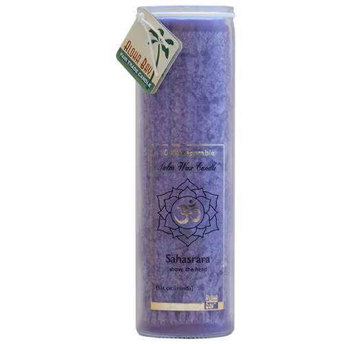 Vela de cera de palma Sahasrara Aloha Bay Chakra Jar - Violeta - 16 onças