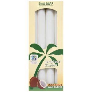 Aloha Bay Dripless Tapers Mistura de Cera de Coco Branca -- 4 Velas
