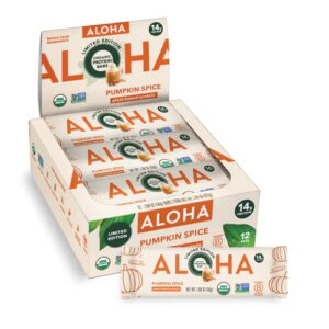 Barras de proteína orgânica à base de plantas Aloha Pumpkin Spice - 12 barras