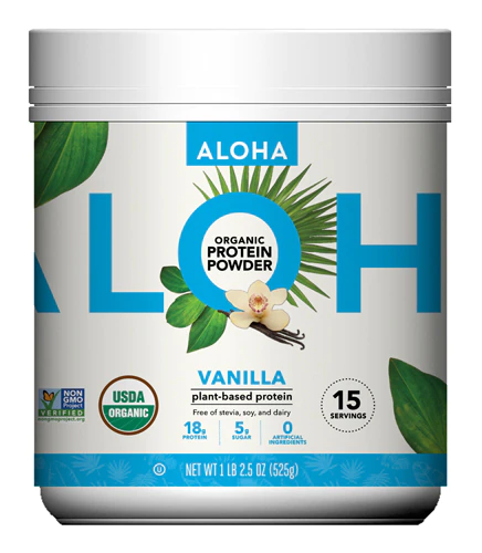 Proteína em pó orgânica vegetal Aloha Baunilha - 15 porções
