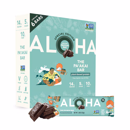 Barras de proteína vegetal Aloha - Edição especial The Pa'akai Bar - 6 barras