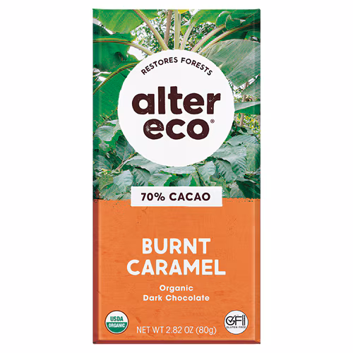 Barra de Caramelo Queimado Salgado Escuro Alter Eco Chocolate -- 2,82 oz