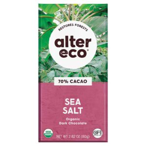Chocolate amargo orgânico Alter Eco com sal marinho escuro -- 2,82 oz