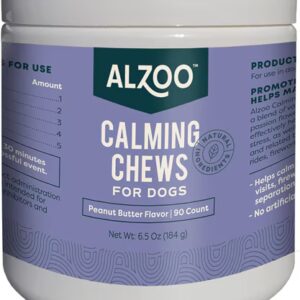 Suplemento calmante para cães Alzoo , mastigáveis macios, manteiga de amendoim - 90 mastigáveis macios