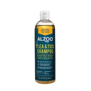 Shampoo repelente de pulgas e carrapatos para cães Alzoo - 12 fl oz