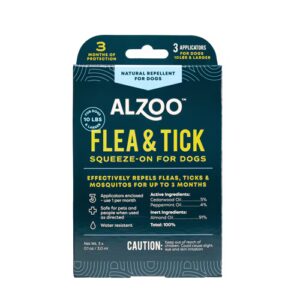 Tratamento tópico para pulgas e carrapatos Alzoo , suprimento para 3 meses para cães - pacote com 3