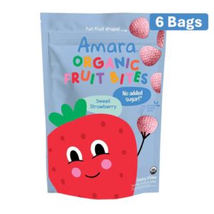 Amara Organic Fruit Bites Morango Doce - Pacote com 6