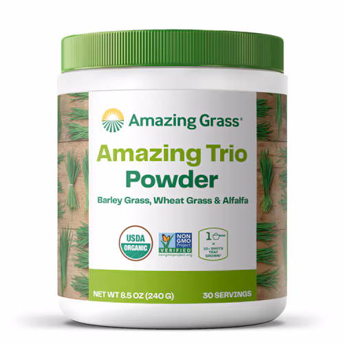 Amazing Grass Amazing Trio Powder, grama de cevada, grama de trigo e alfafa em pó - 30 porções