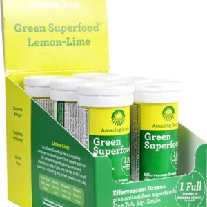 Comprimidos verdes efervescentes Amazing Grass Superfood Limão Lima - 60 porções
