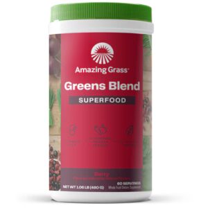 Amazing Grass Greens Blend Superfood Powder Berry - 60 porções