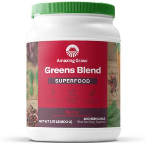 Amazing Grass Greens Blend Superfood Powder Berry - 100 porções