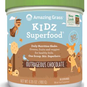 Pó SuperFood Amazing Grass Kidz Chocolate Outrageous - 30 porções