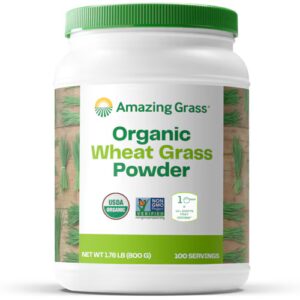 Pó de grama de trigo orgânico Amazing Grass - 100 porções