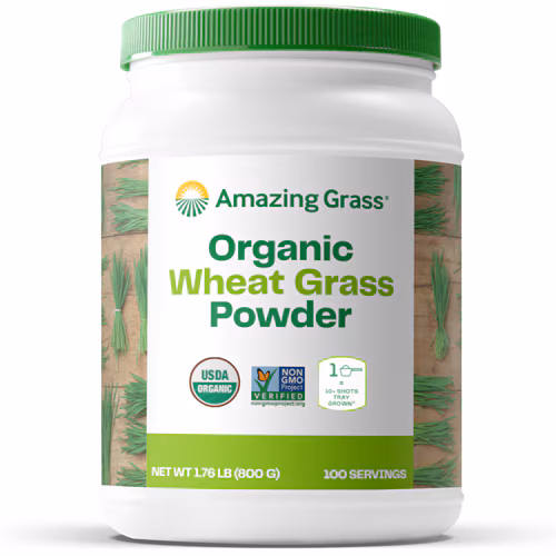 Pó de grama de trigo orgânico Amazing Grass - 100 porções