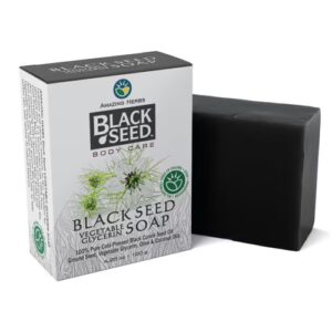 Sabonete em barra de glicerina vegetal com sementes pretas Amazing Herbs - 4,25 oz