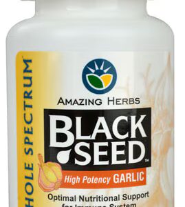 Amazing Herbs Black Seed™ com alho de alta potência - 100 cápsulas vegetarianas