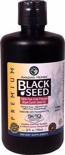 Óleo de semente preta premium Amazing Herbs - 32 fl oz