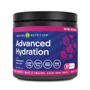Hidratação Avançada Amazing Nutrition com Sal Rosa do Himalaia e Frutas Silvestres Naturais - 8,74 oz