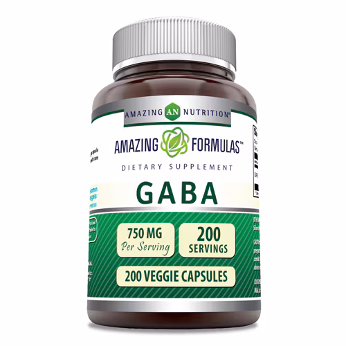 Amazing Nutrition Amazing Formulas GABA -- 750 mg - 200 Cápsulas Vegetais