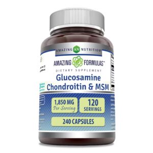 Amazing Nutrition Amazing Formulas Glucosamina Condroitina e MSM -- 1850 mg - 240 Cápsulas