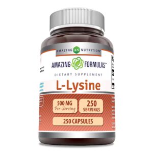 Amazing Nutrition Amazing Formulas L-Lisina -- 500 mg - 250 Cápsulas