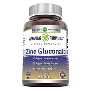Amazing Nutrition Amazing Formulas Gluconato de Zinco -- 50 mg - 250 Comprimidos