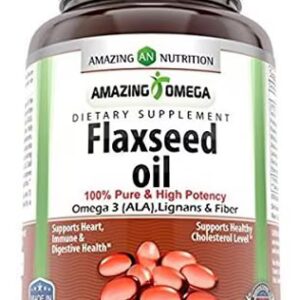 Óleo de Linhaça Amazing Nutrition Amazing Omega - 1200 mg - 250 Cápsulas Gelatinosas