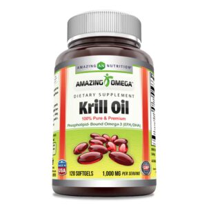 Amazing Nutrition Amazing Omega - Óleo de Krill -- 1000 mg - 120 Cápsulas Gelatinosas