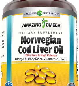 Óleo de fígado de bacalhau norueguês Amazing Nutrition Amazing Omega, limão fresco - 1250 mg - 120 cápsulas gelatinosas