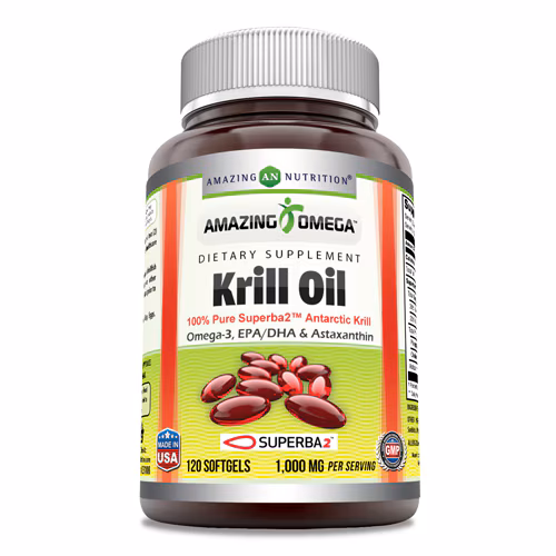 Amazing Nutrition Amazing Omega - Óleo de Krill Superba -- 500 mg - 120 Cápsulas Gelatinosas