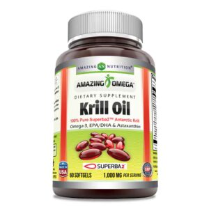Amazing Nutrition Amazing Omega - Óleo de Krill Superba -- 500 mg - 60 Cápsulas Gelatinosas