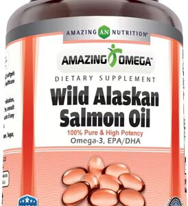 Óleo de salmão selvagem do Alasca Amazing Nutrition Amazing Omega - 2000 mg - 180 cápsulas gelatinosas
